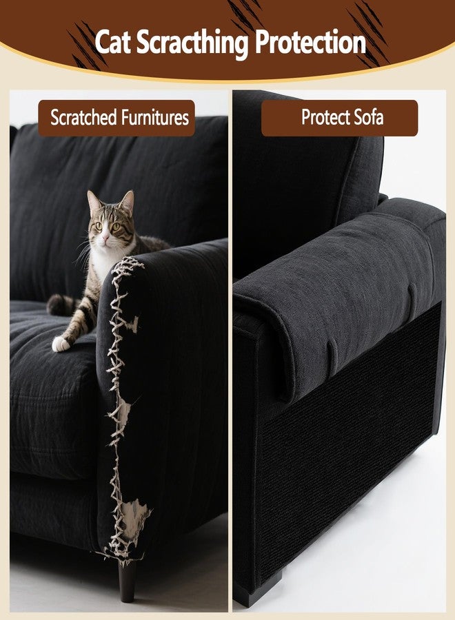 WAWINY Cat Scratch Furniture Protector, 39.4"x15.8" Self Adhesive Cat Scratch Mat Pad,Cut to Fit DIY Replacement Carpet for Tree,Wall,Bed,Door, Couch Protector (Black) - Image 3